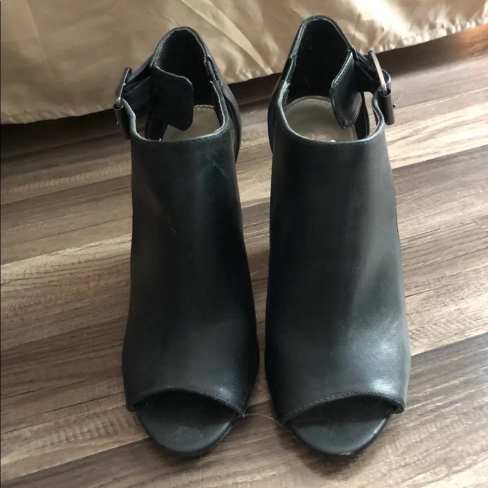 Black peep toe booties